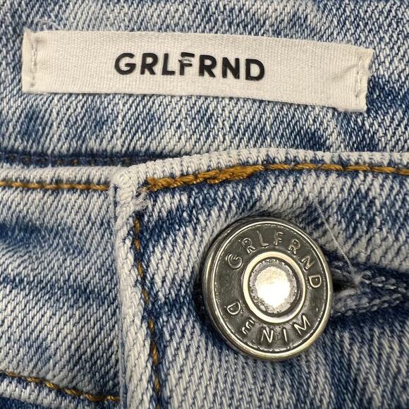 Revolve GRLFRND Karolina High Rise Straight Crop Raw Hem Jeans Size 24 - Picture 4 of 13